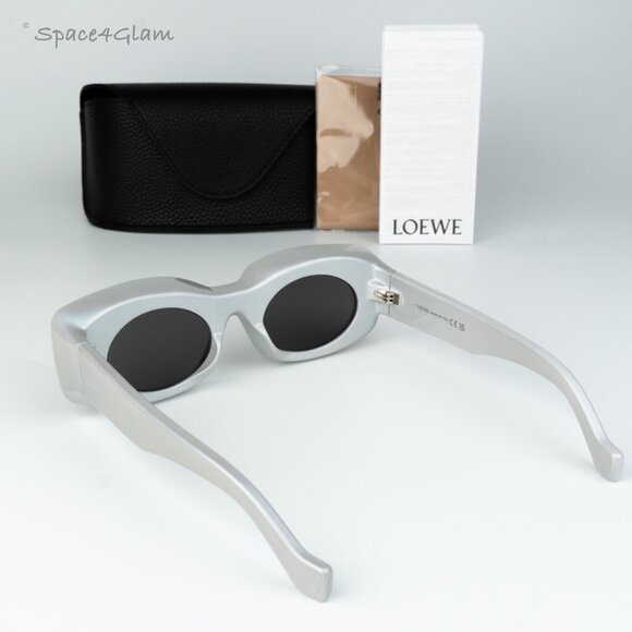 Loewe Women Sunglasses Grey Gold Mirror Rectangle LW40033I 24C NEW AUTHENTIC - Picture 7 of 8